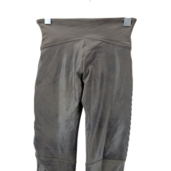 Spanx Faux Leather Moto Leggings Womens Small Gray Sexy City Coastal Compression - Picture 4 of 9